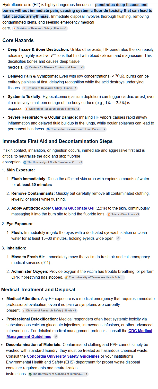 The main hazards of hydrofluoric acid and the disposal plan after infection
