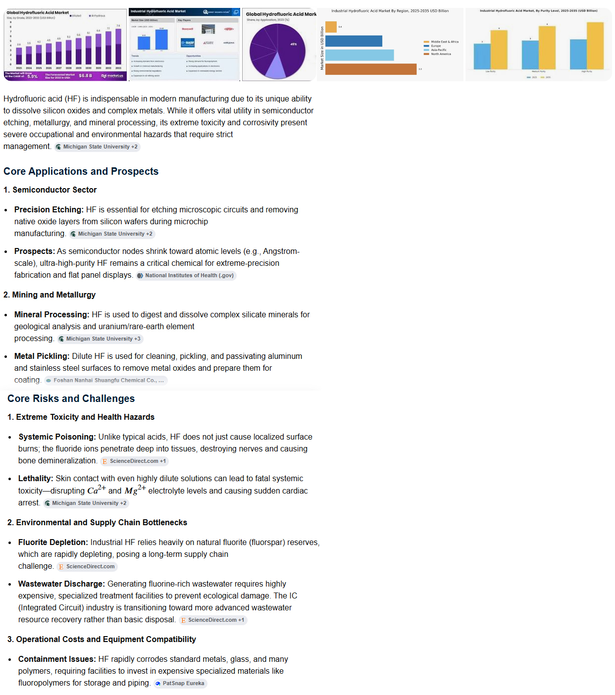 The application prospects and core risks of hydrofluoric acid in the mining and metallurgy industries as well as in the semiconductor sector